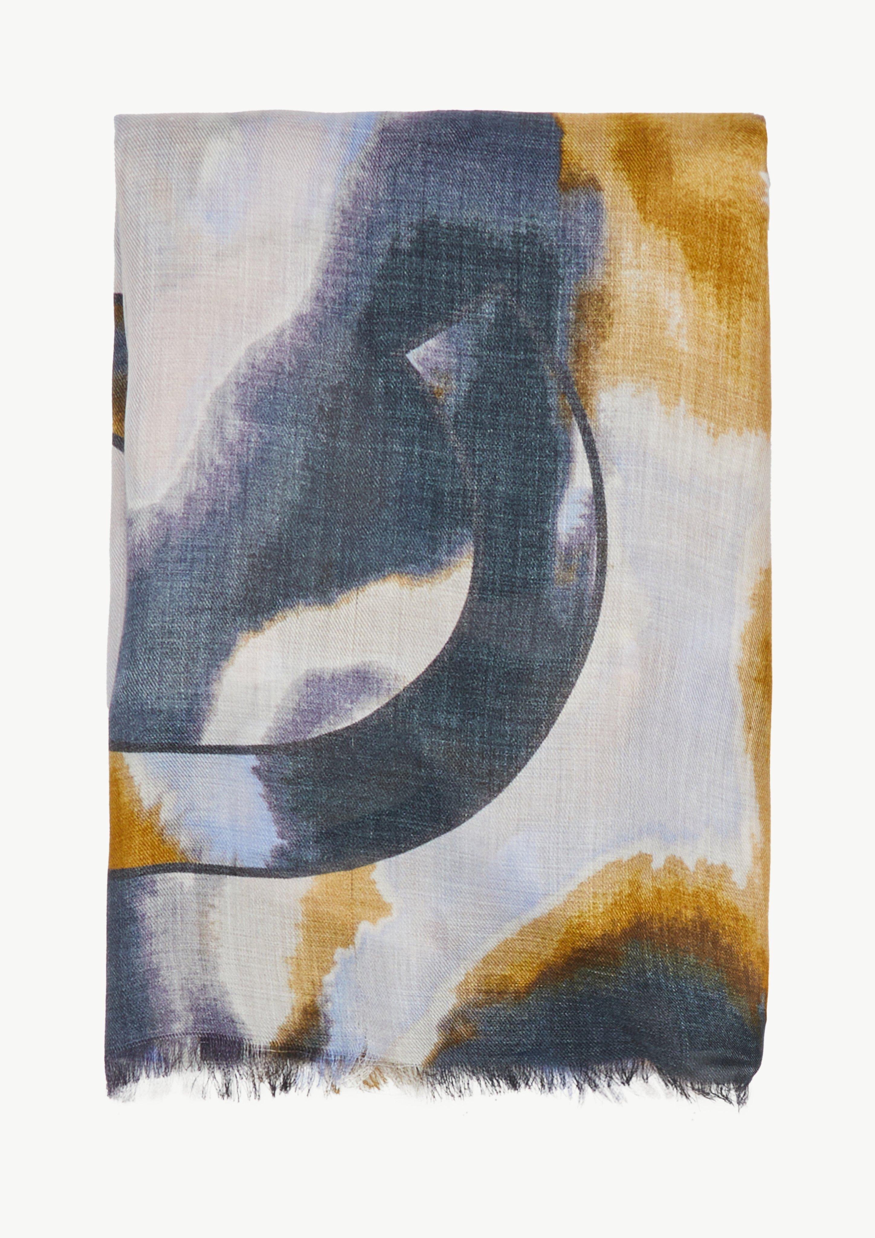 Schal mit Fransen - royalblau