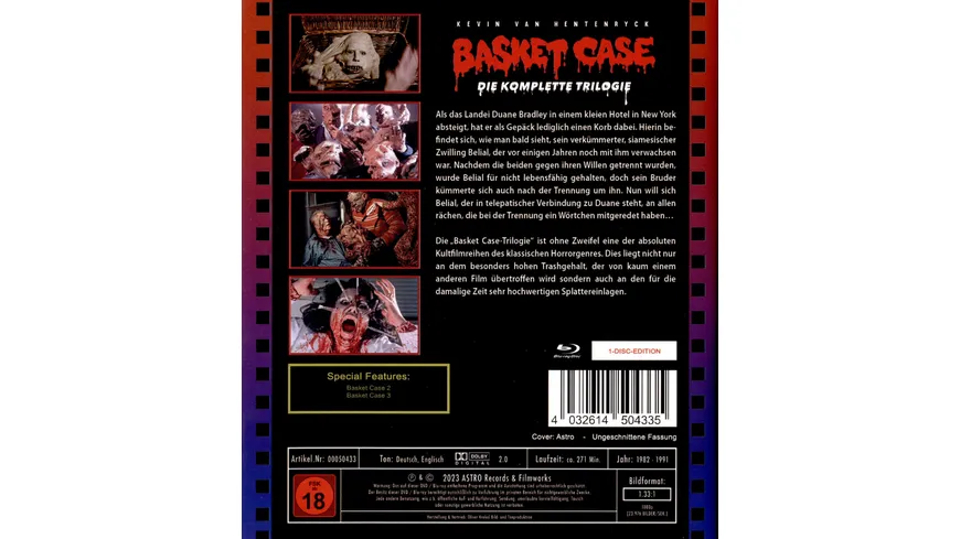 Basket Case 1-3 / 3 Filme auf 1 BD / Rote Blu-ray Box - Astro Design