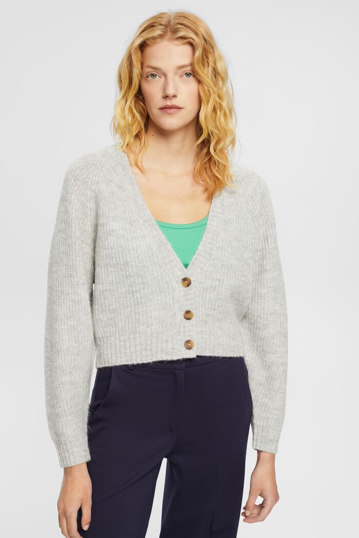 Cropped-Cardigan aus Wollmix