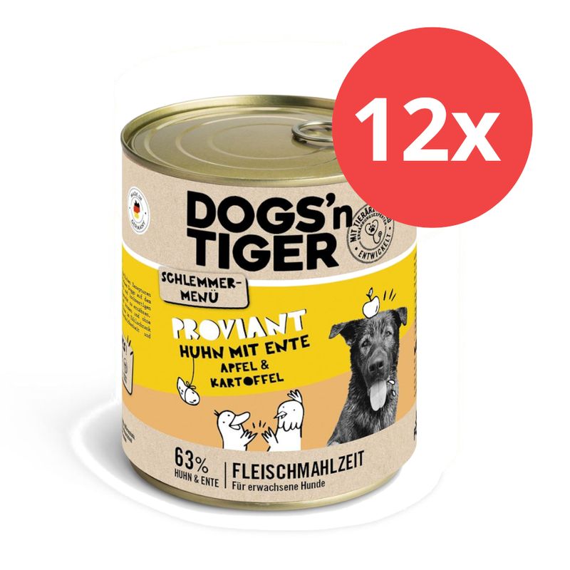 Sparpaket Dogs'n Tiger Schlemmermenü für Hunde 12 x 800 g