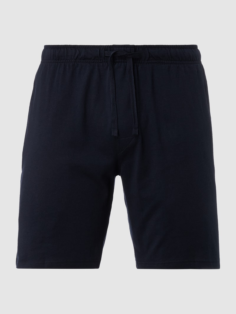 Sweatshorts mit Karomuster Modell 'Boxer' in marineblau