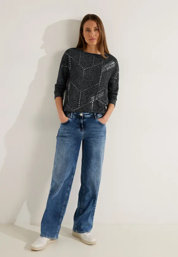CECIL Langarmshirt mit Folienprint