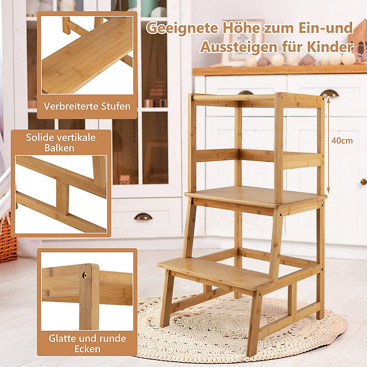Lerntower Bambus 2 Stufen Lernturm