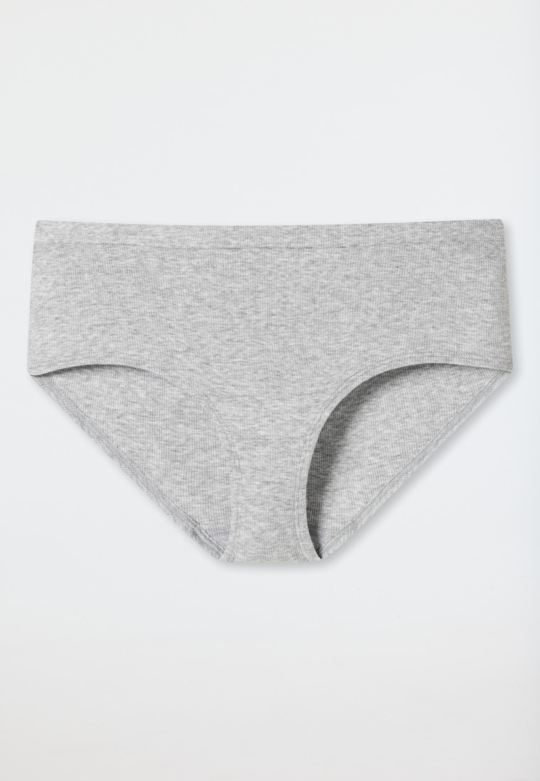 Panty Doppelripp Organic Cotton grau meliert - Pure Rib