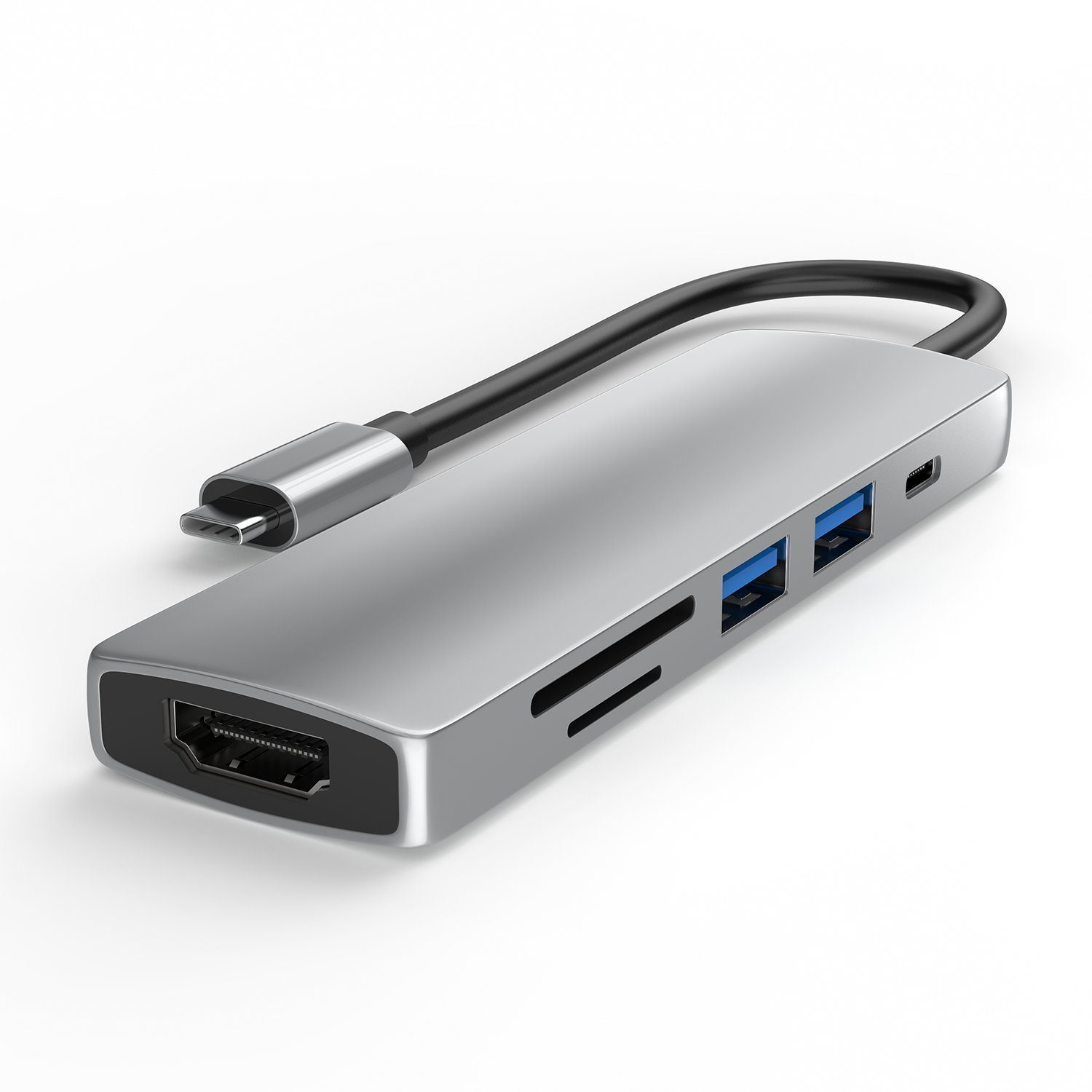 TradeNation Laptop-Dockingstation USB C Hub 6 in 1 Adapter HDMI 4K USB 3.0 Micro SD für Laptop Samsung, (1 St), Schnelles Laden, 4K