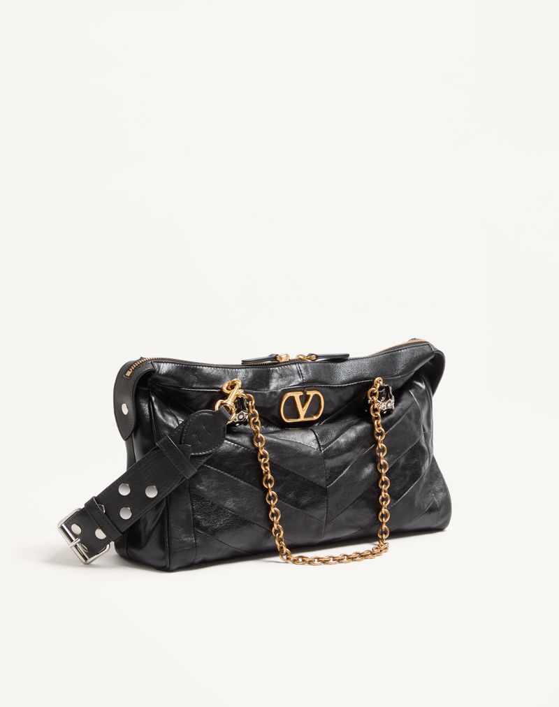 Valentino Garavani Panthea Chevron Nappa Skuldertaske