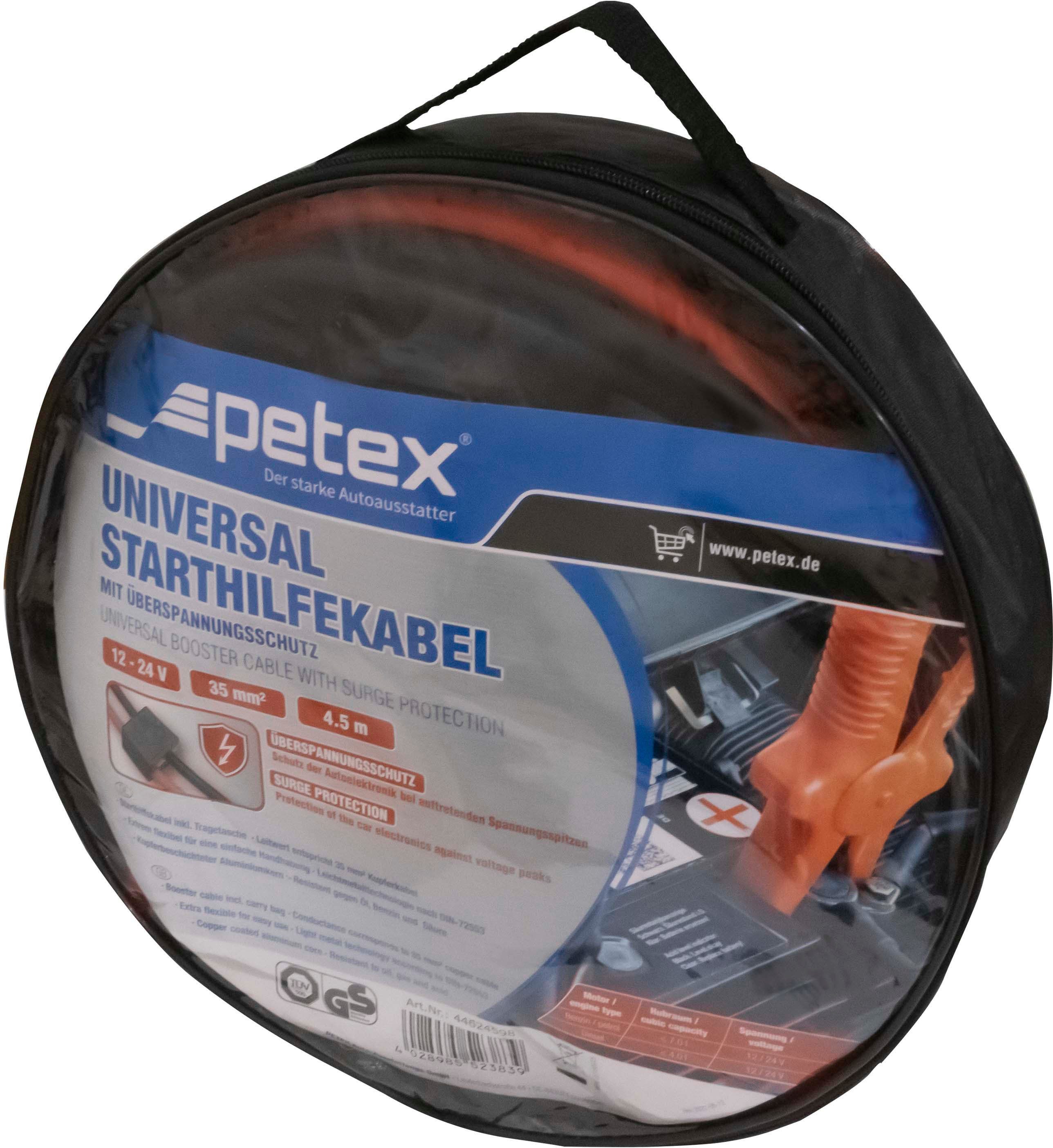 Petex Starthilfekabel, (450 cm), 35 mm², 4,5 Meter, mit Überspannungsschutz, Nennspannung: 12 - 24 Volt