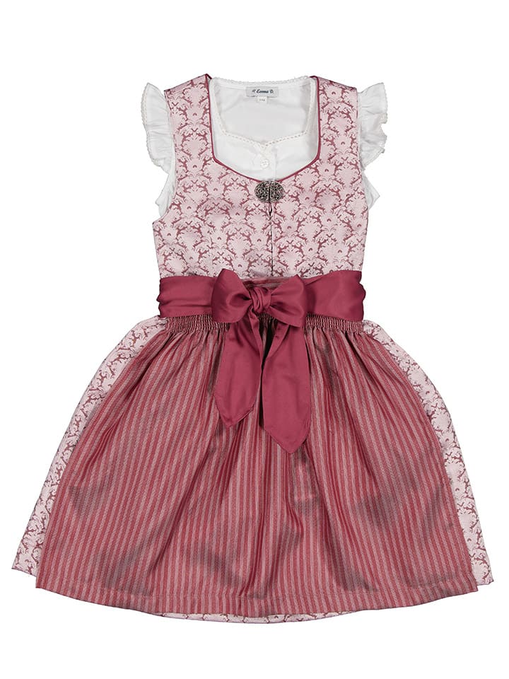 Turi Landhaus Dirndl in Rot/ Weiß günstig kaufen