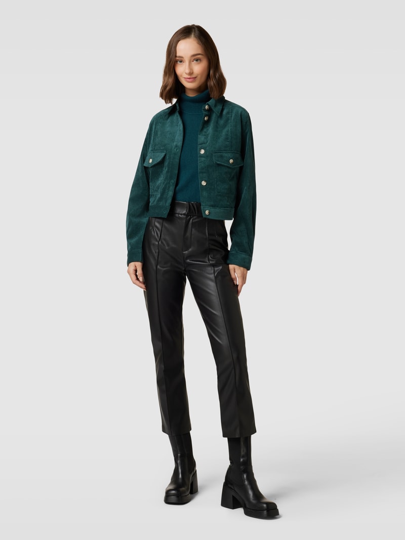 Kaschmirpullover in melierter Optik in petrol