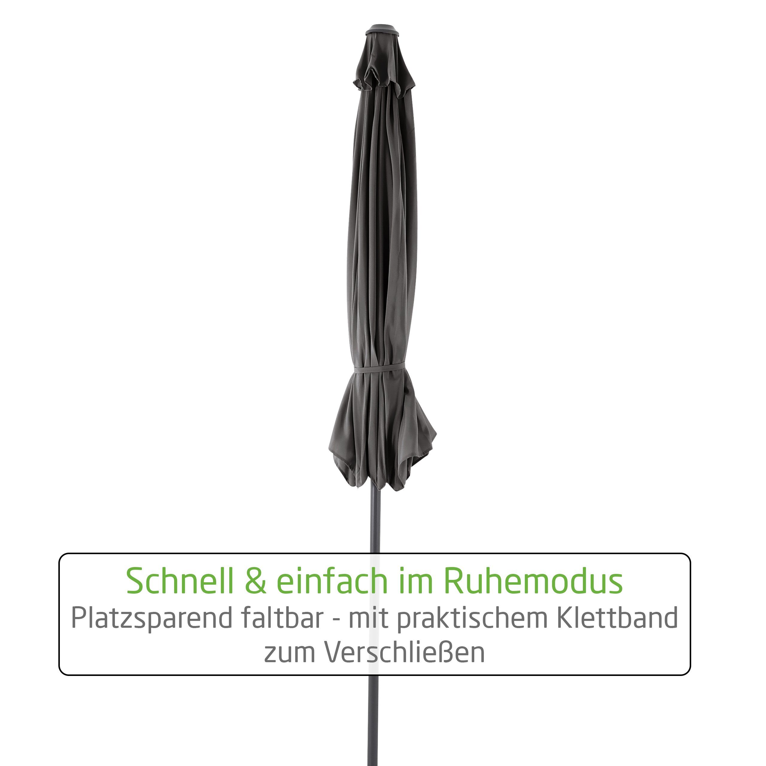 Raburg Sonnenschirm SUNNY EASY+, XXL Gartenschirm, verschiedene Farben, Sonnenschutz UV50+, 3x3 m, Stoff 160g/m2, Alu-Gestell, Gewicht: 4 kg, neigbar