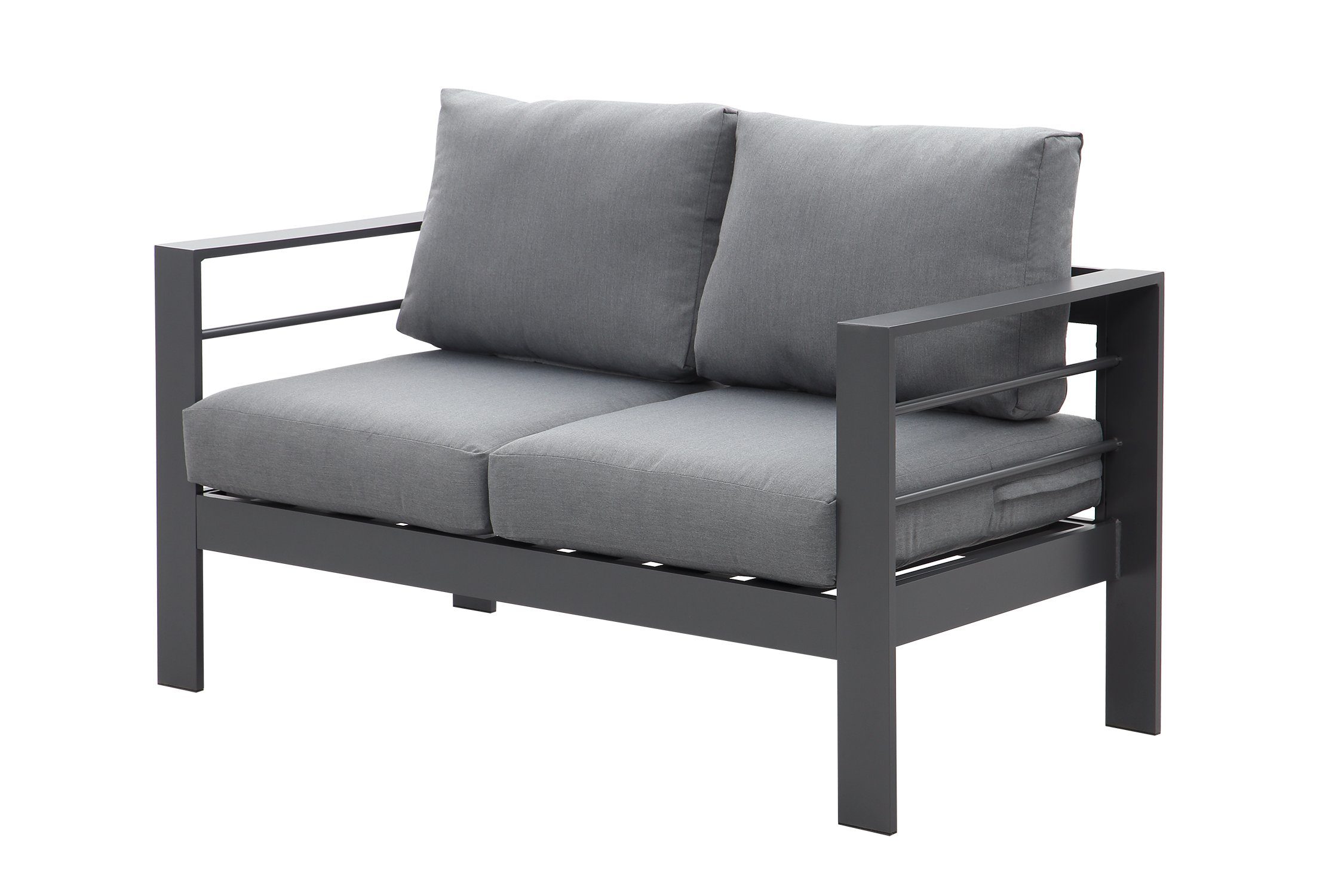 MeXo Loungeset Gartenlounge Set, (Modern Aluminium Gartenmöbelset, 2-tlg., Terrassenmöbel Set Gartengarnituren grau)