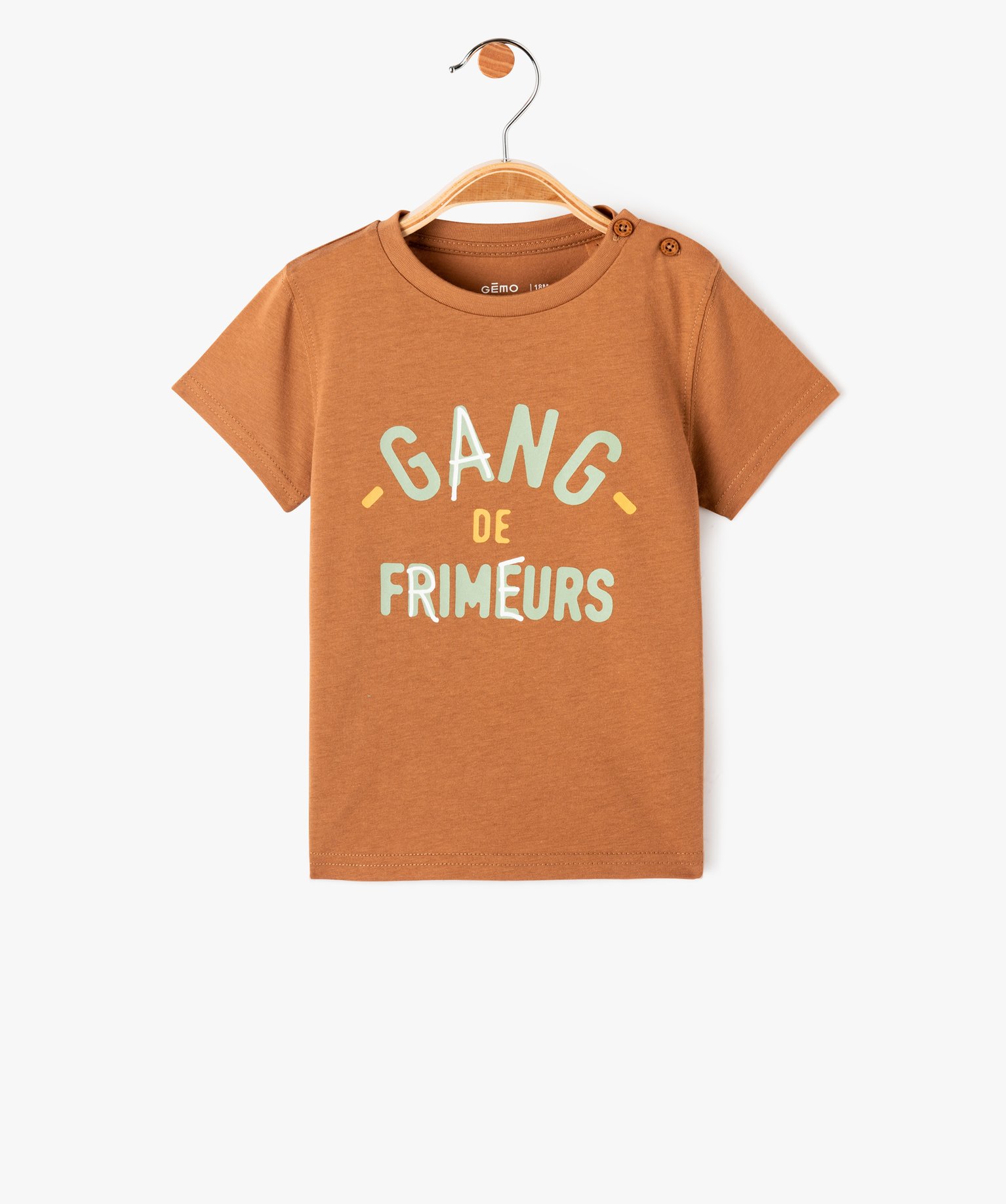 Tee-shirt bébé Garçon à manches courtes et message humor... marron | GEMO