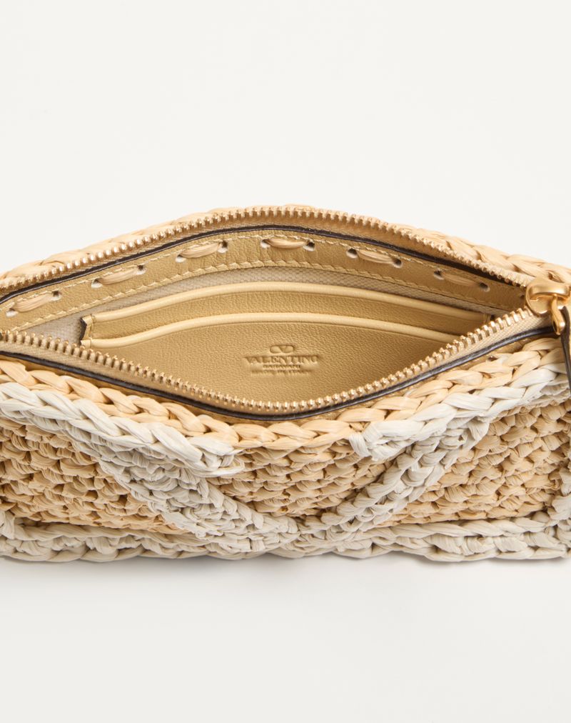 Valentino Garavani Viva Superstar Synthetic Raffia Clutch