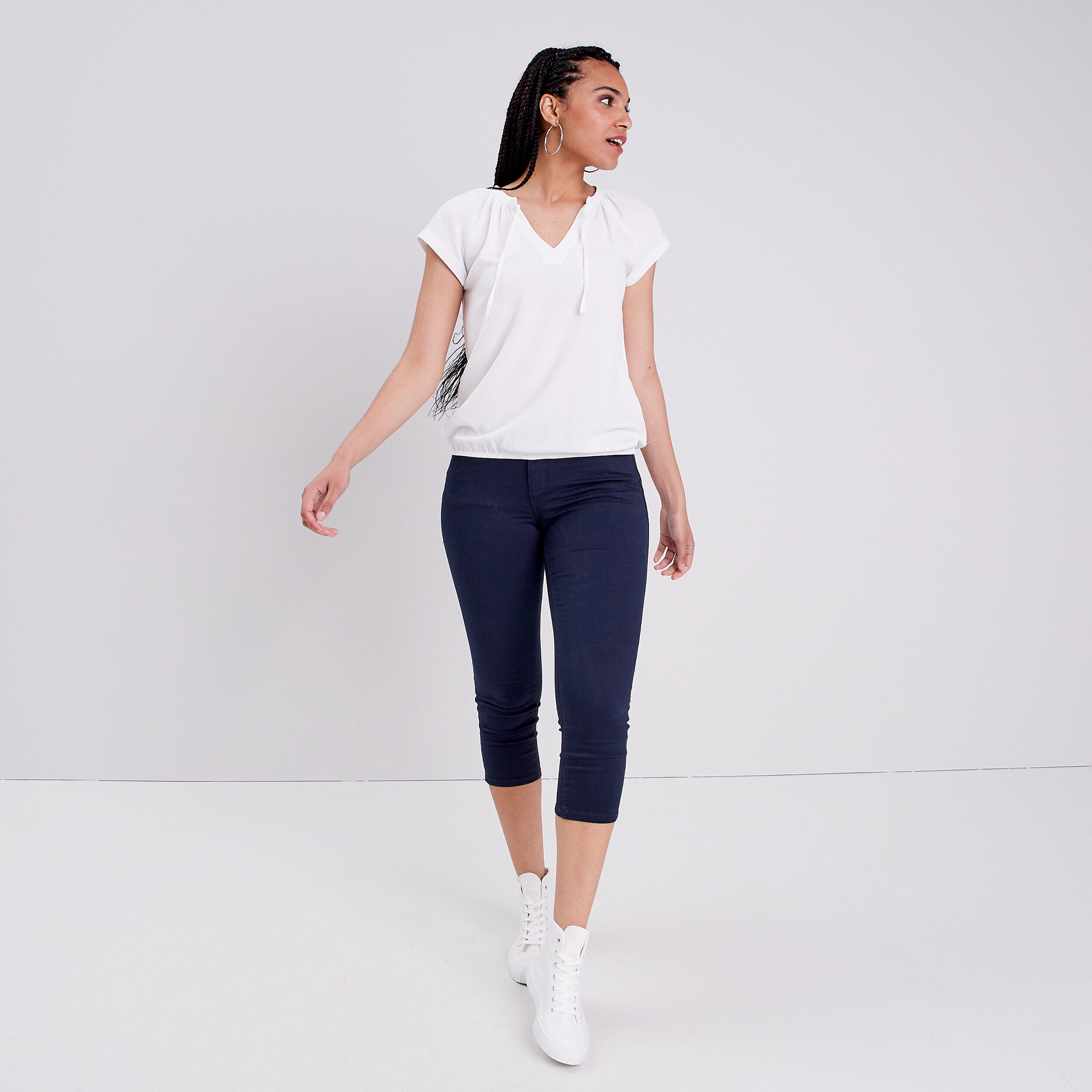 Blouse manches courtes ecru femme | Cache Cache