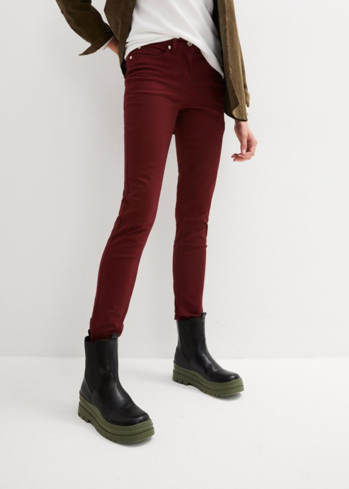 Twill-Hose mit Stretch und Bequembund, Slim Fit