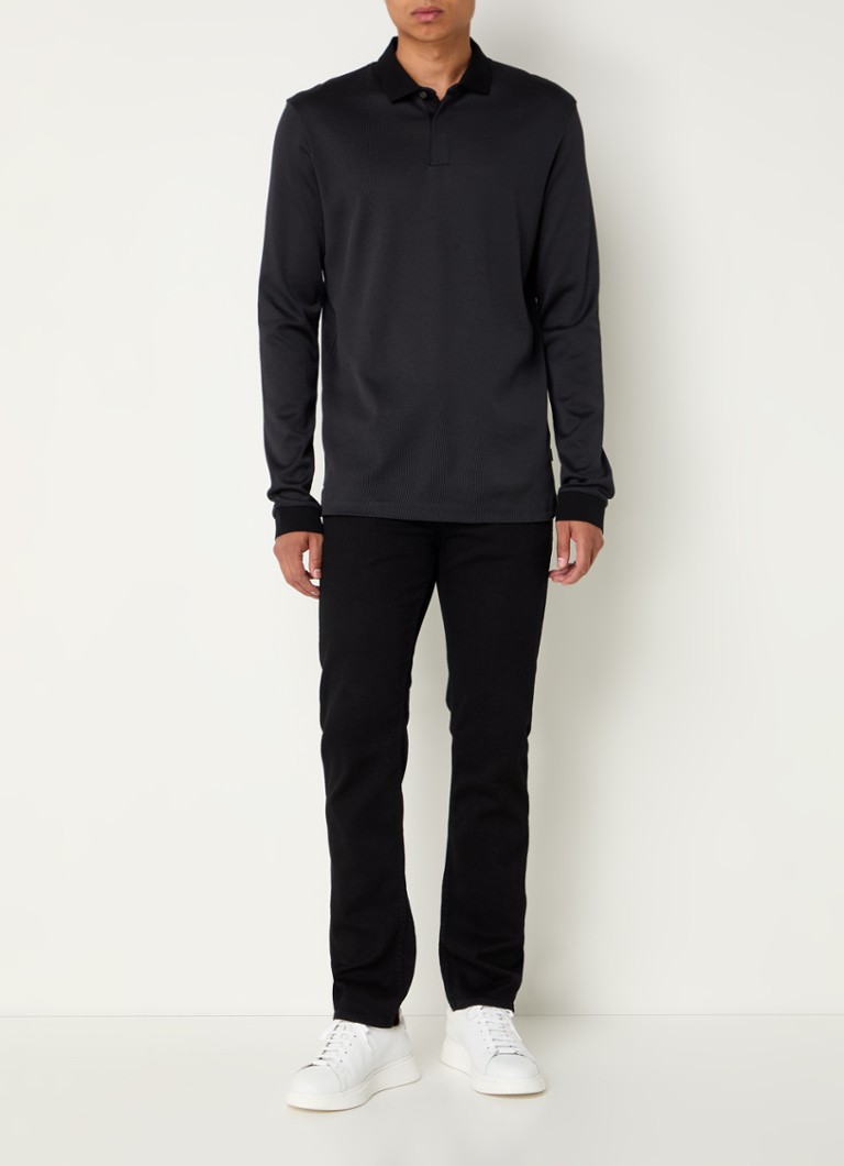 Polo HUGO BOSS H-Pado de corte regular com microdesign e logotipo.