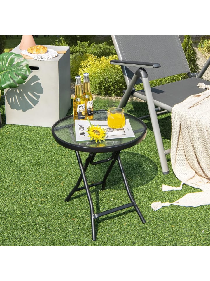 COSTWAY Beistelltisch klappbar 46x46x47cm in Transparent günstig kaufen onesize