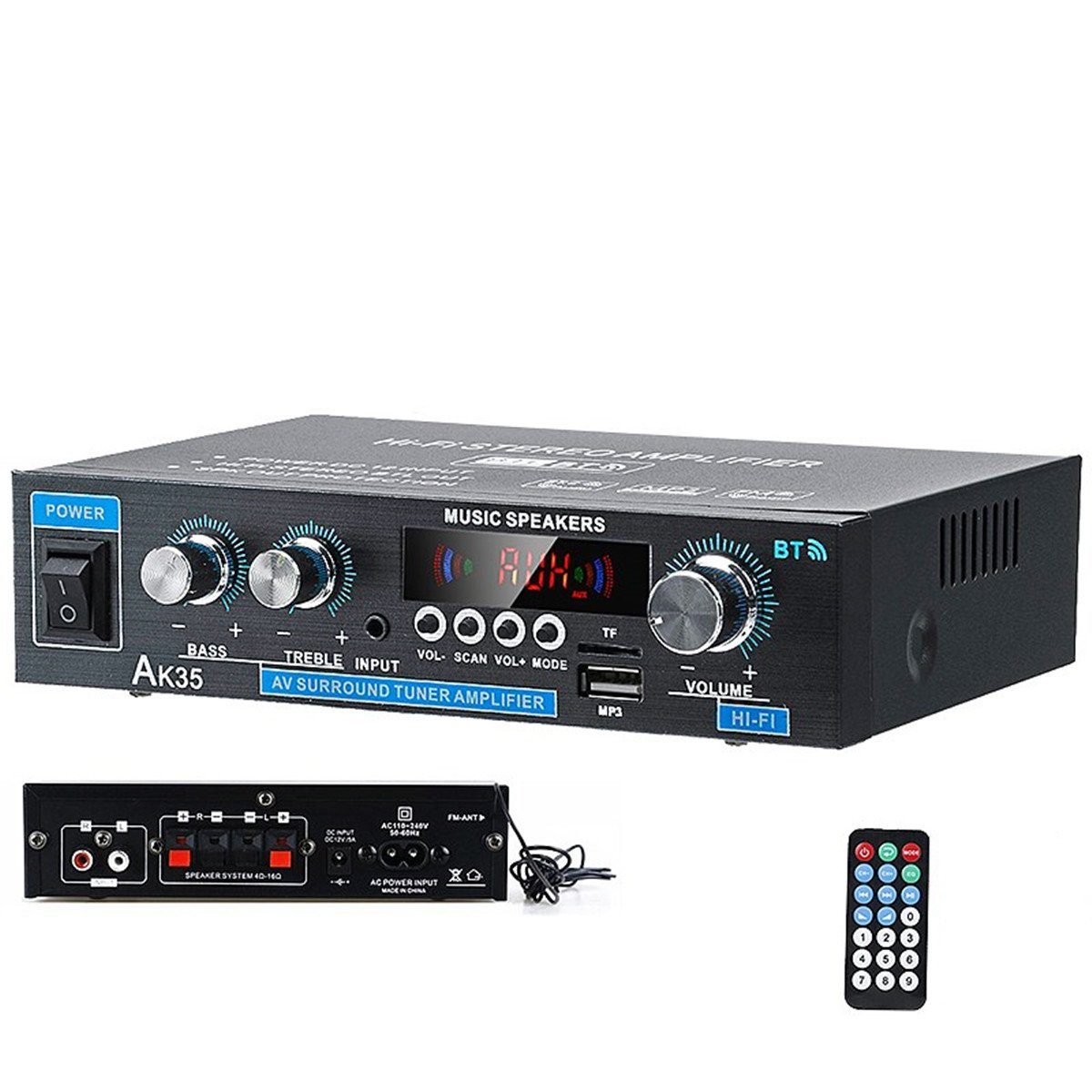 Insma Audioverstärker (2-Kanal 600W Digital Audio bluetooth Verstärker HiFi Stereo Amplifier)
