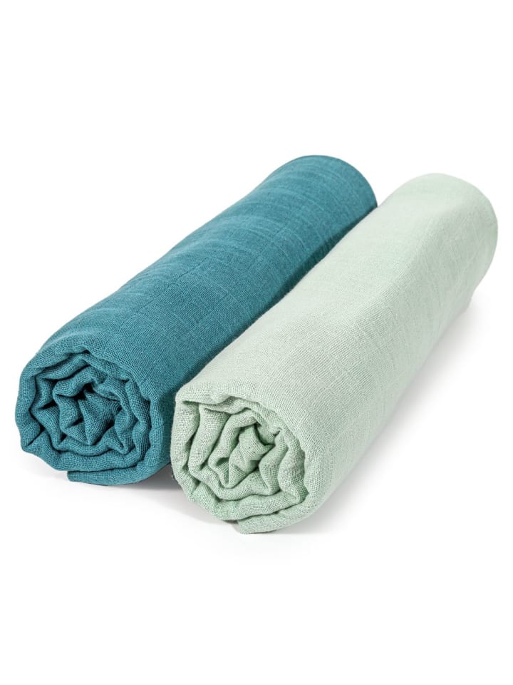 Makian Mulltuch / Pucktuch 2er Pack 120 x 120 cm - Patina in gruen,blau günstig kaufen onesize