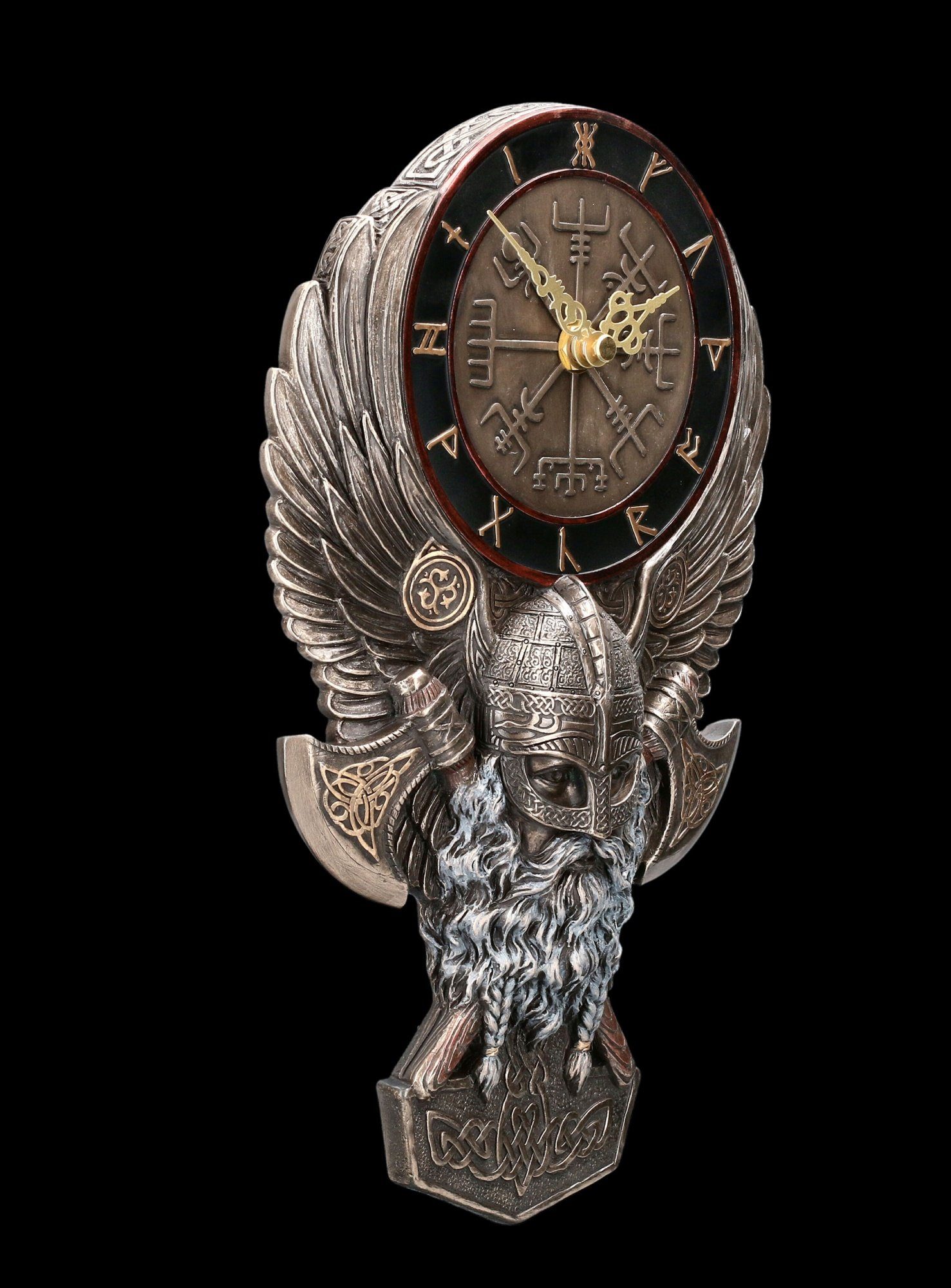 Figuren Shop GmbH Wanduhr Wanduhr Wikinger - Vegvisir - Veronese Dekoration