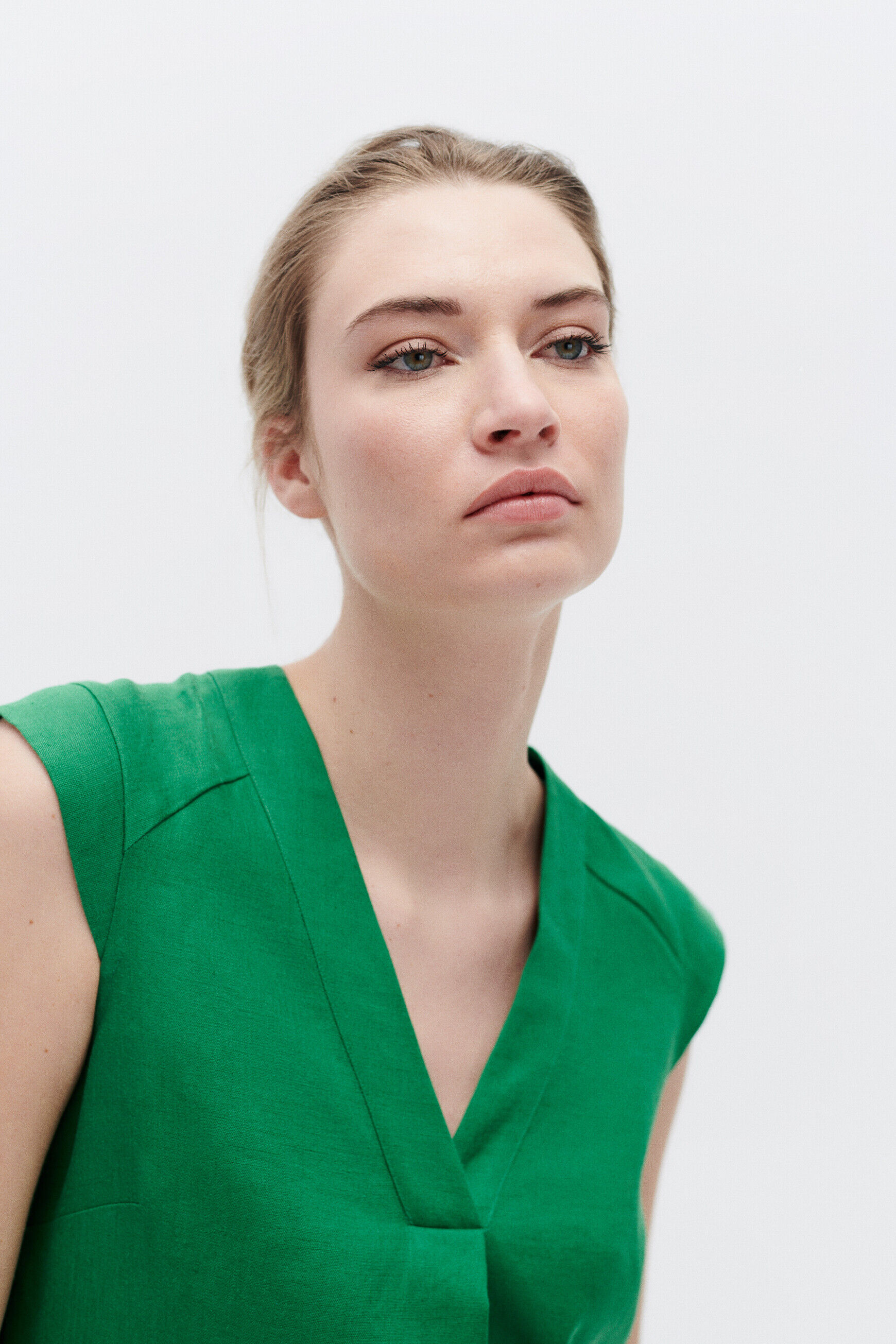 robe pamela 100% lin vert menthe femme