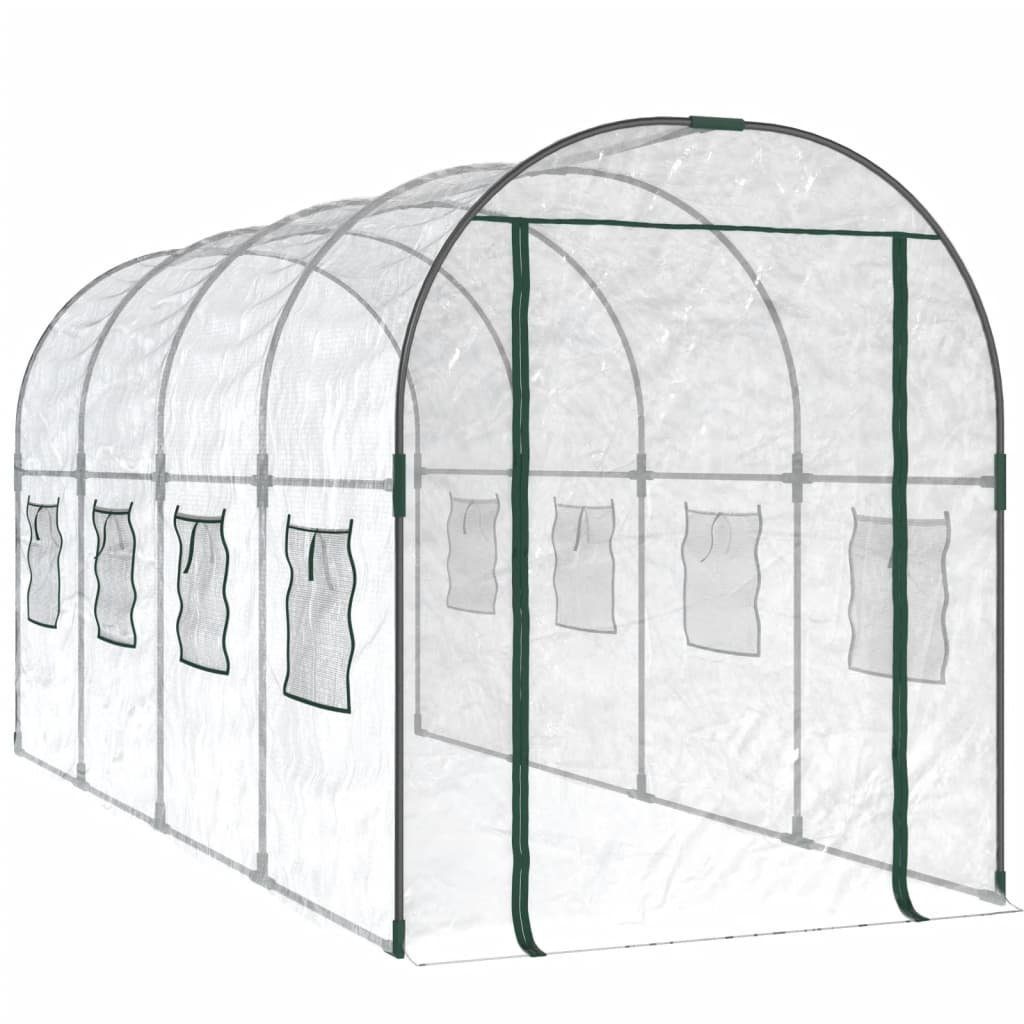 vidaXL Gewächshaus Gewächshaus Transparent 161x398x188 cm PVC Stahl Foliengewächshaus Bi