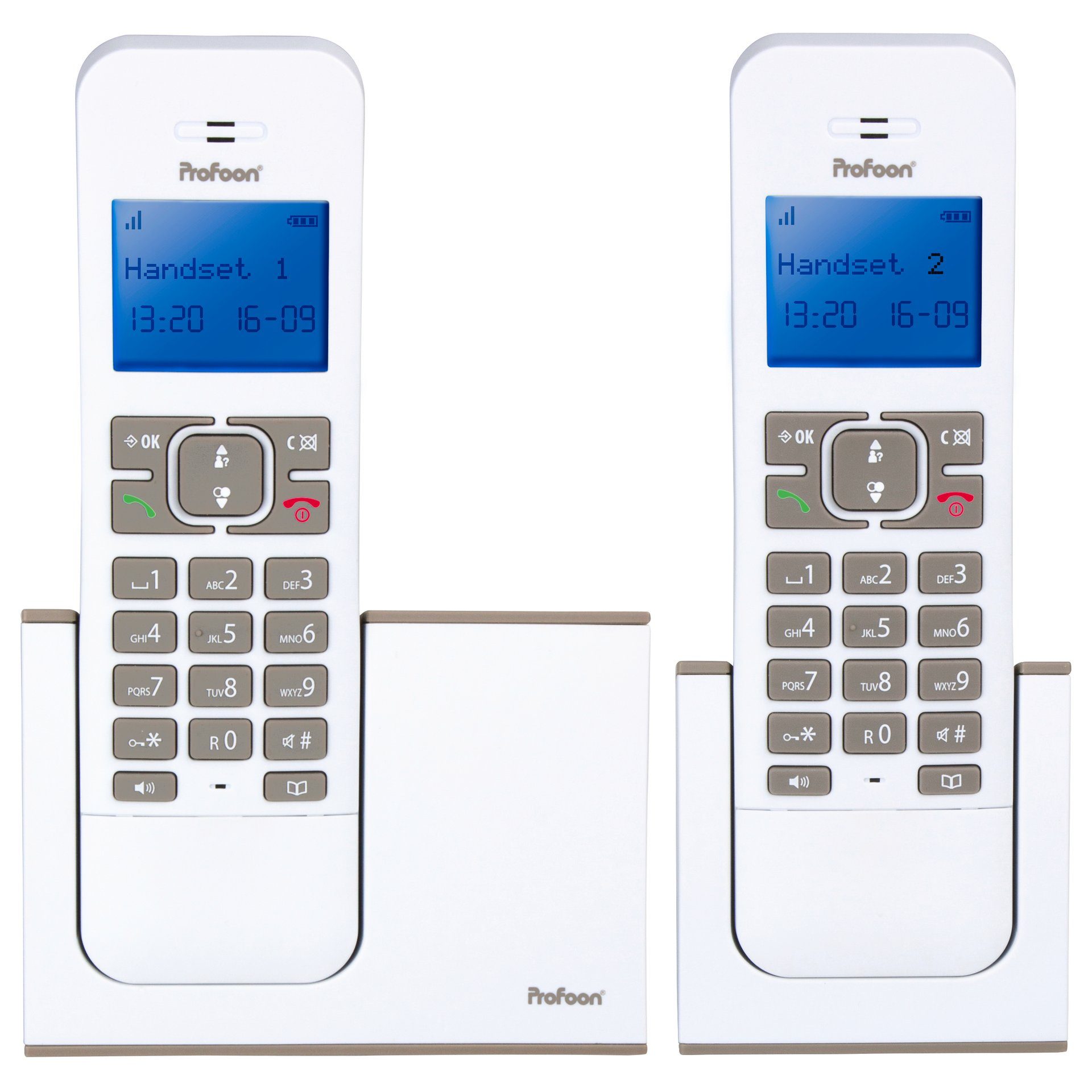 Profoon PDX-8420TE DECT-Telefon mit 2 Mobilteilen Schnurloses DECT-Telefon