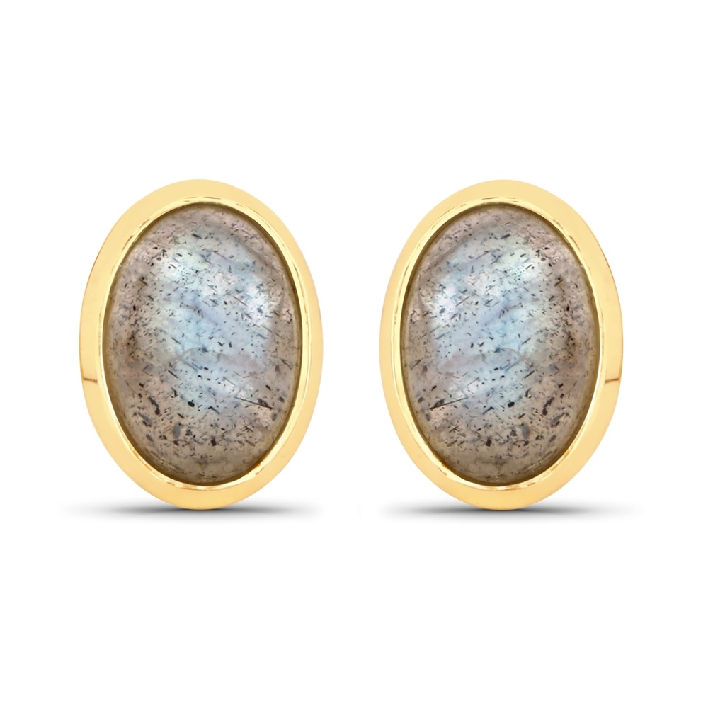 Rafaela Donata Boucles doreilles Argent sterling Labradorite en Or jaune Bijoux