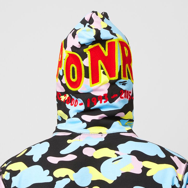 A Bathing Ape New Multi Camo 2nd Shark Full Zip Hooide M Black