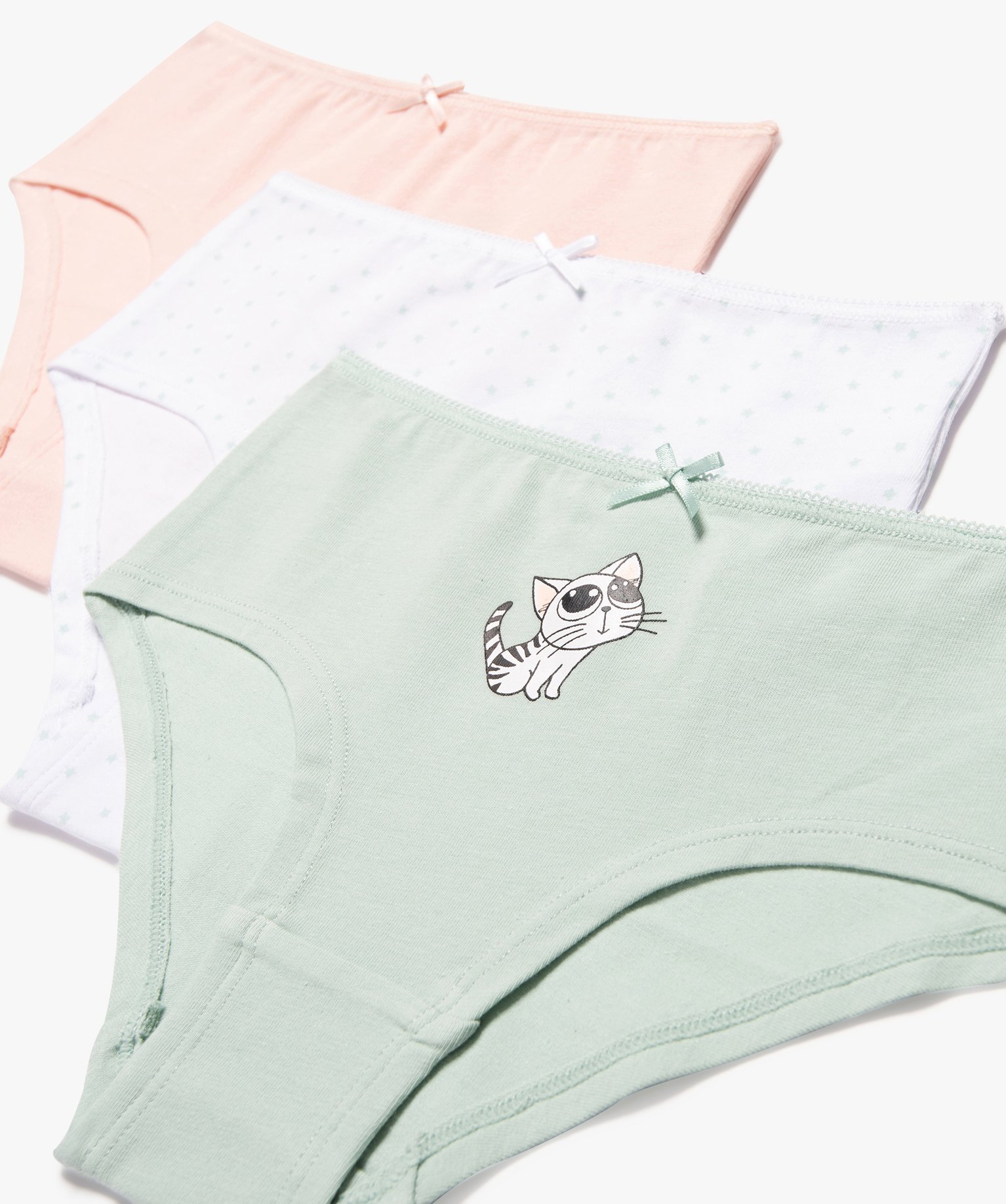 Shorties assortis en coton extensible fille (lot de 3) multicolore | GEMO
