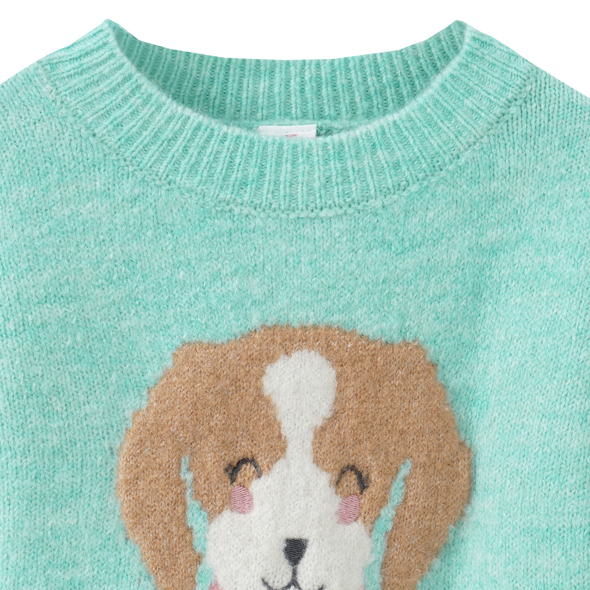 Mädchen Strickpullover mit Hund-Applikation
