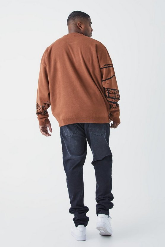 Plus Oversize Pullover mit Print