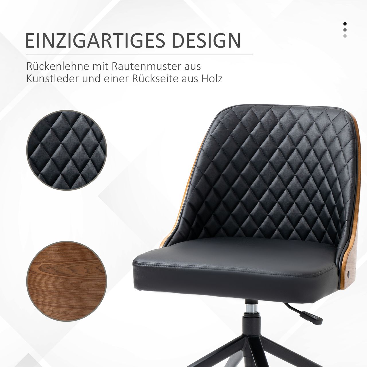 HOMCOM Vinsetto Bürostuhl Schreibtischstuhl Drehstuhl höhenverstellbarer ergonomisch
