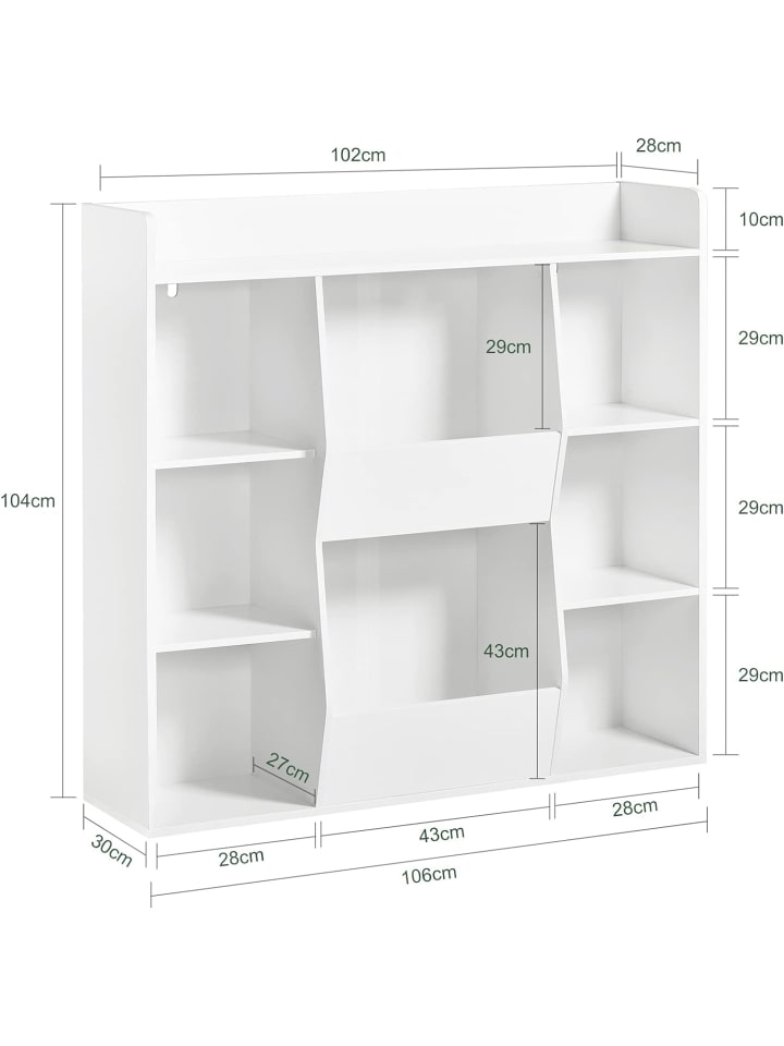 SoBuy Bücherregal in Weiß - (B)106 x (H)104 x (T)30cm günstig kaufen onesize
