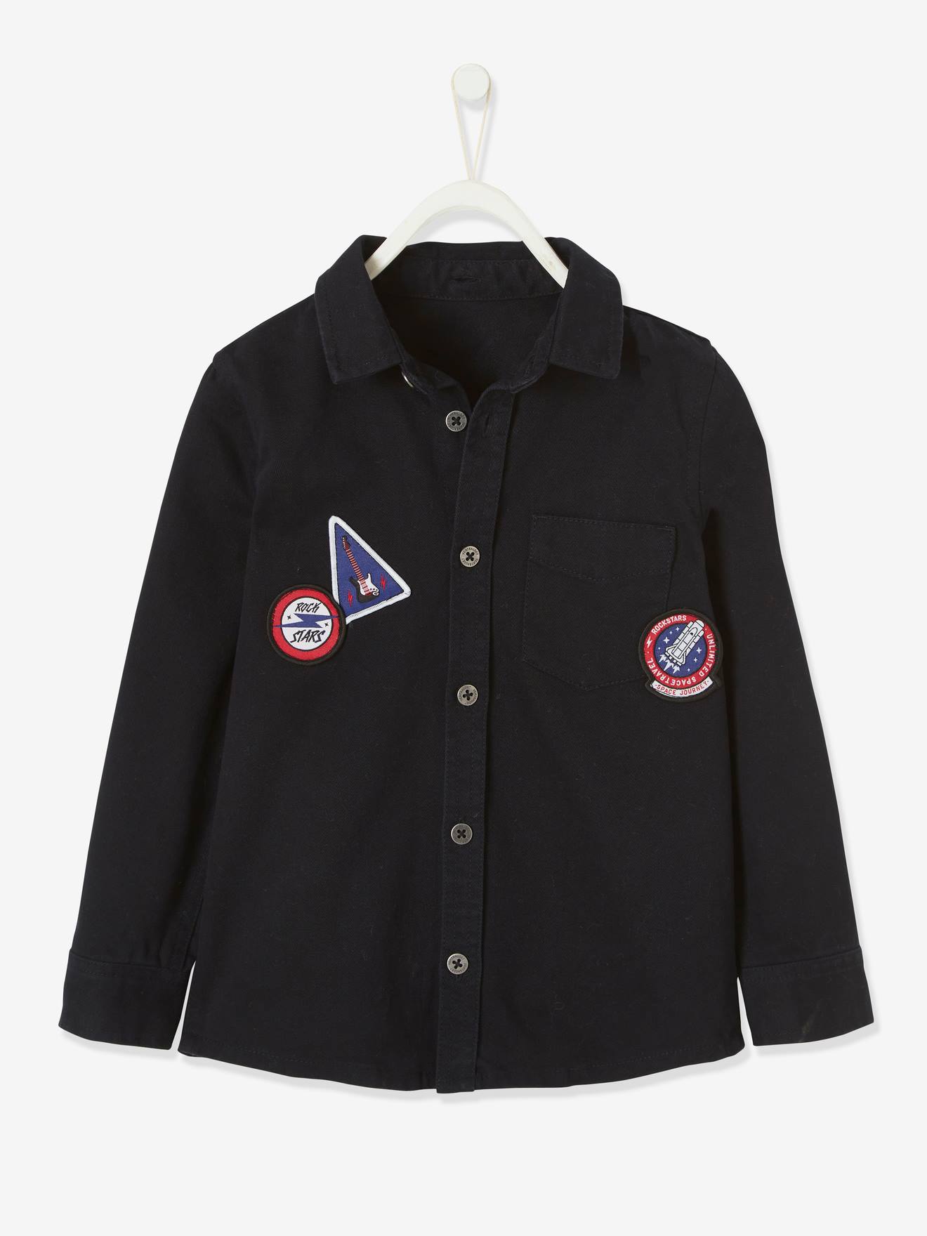 Surchemise à capuche effet 2 en 1 garçon denim black