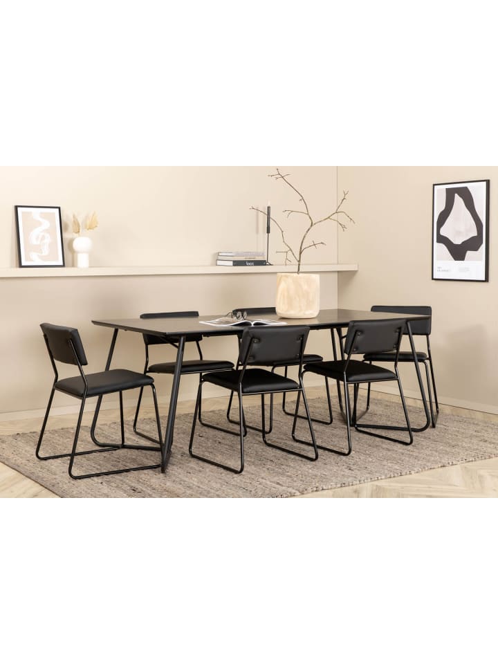 ebuy24 Essgruppe Pippi 3 (7-teilig) Schwarz 90 x 190 cm günstig kaufen onesize