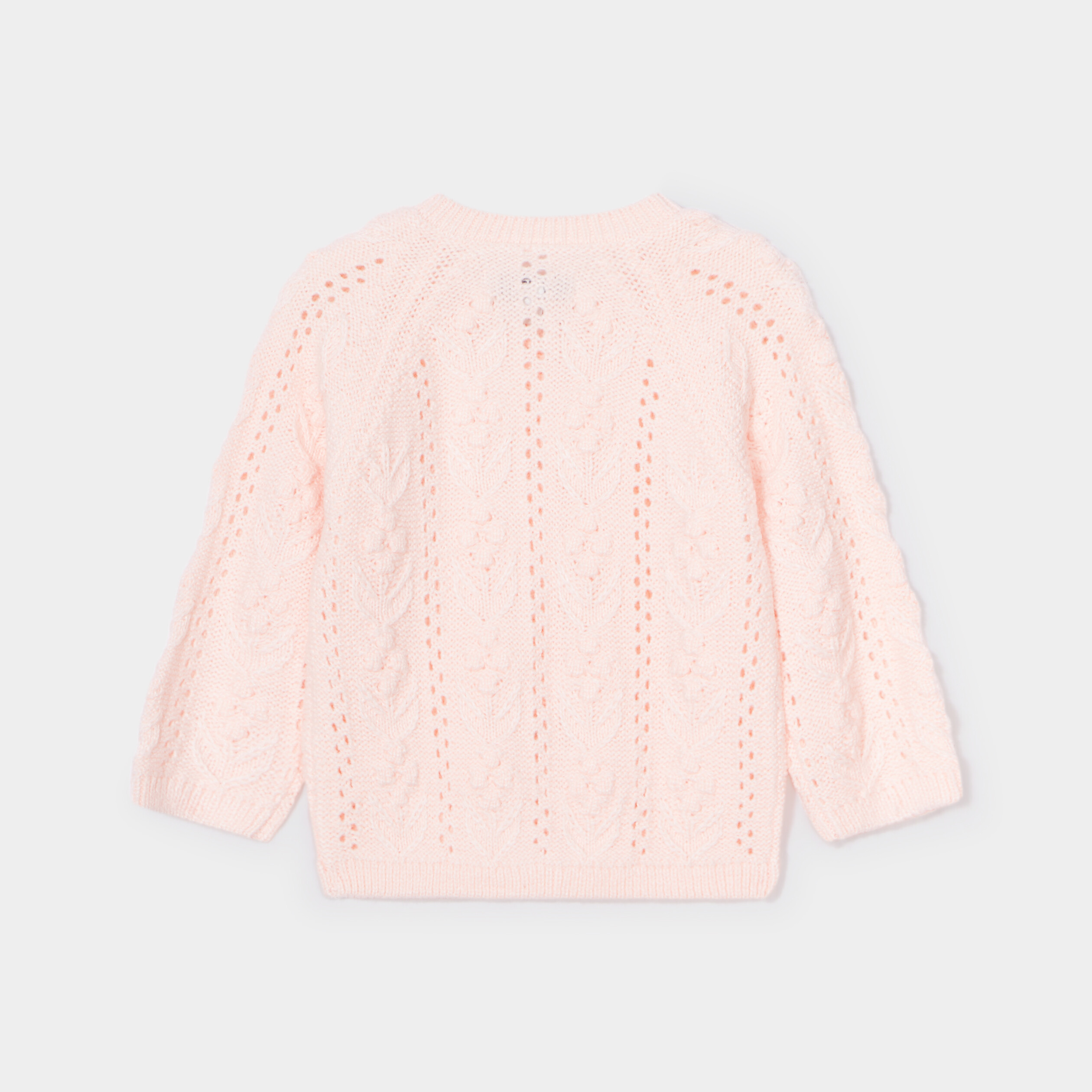 Gilet ajouré boutonné Creeks rose clair bébé fille | La Halle
