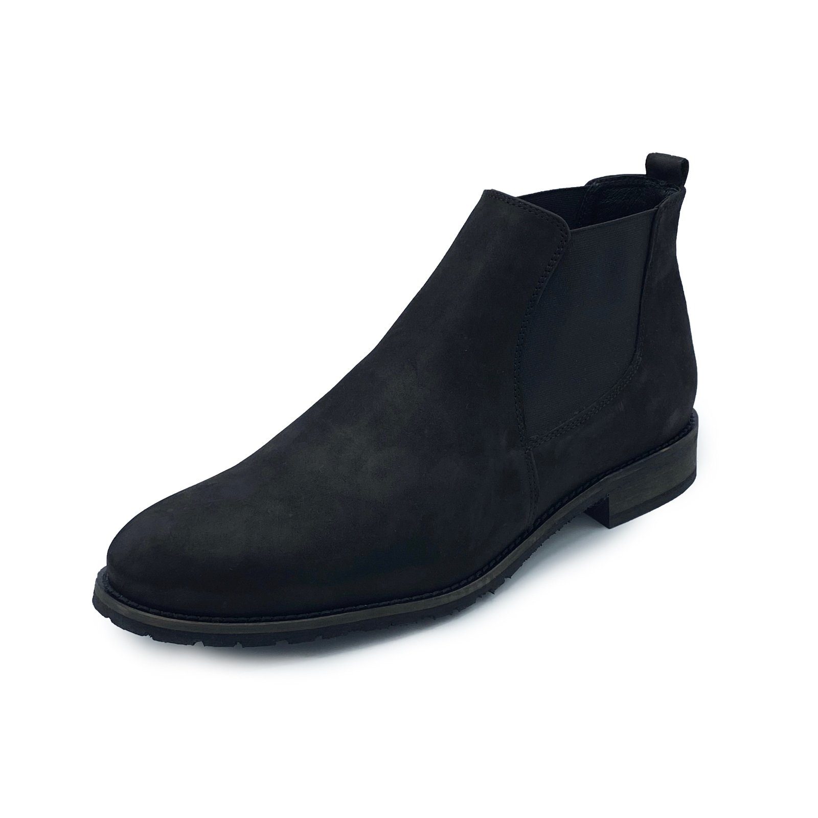 Hollert Herren Stiefelette Modell 702 Veloursleder Classic Schuhe Chelseaboots