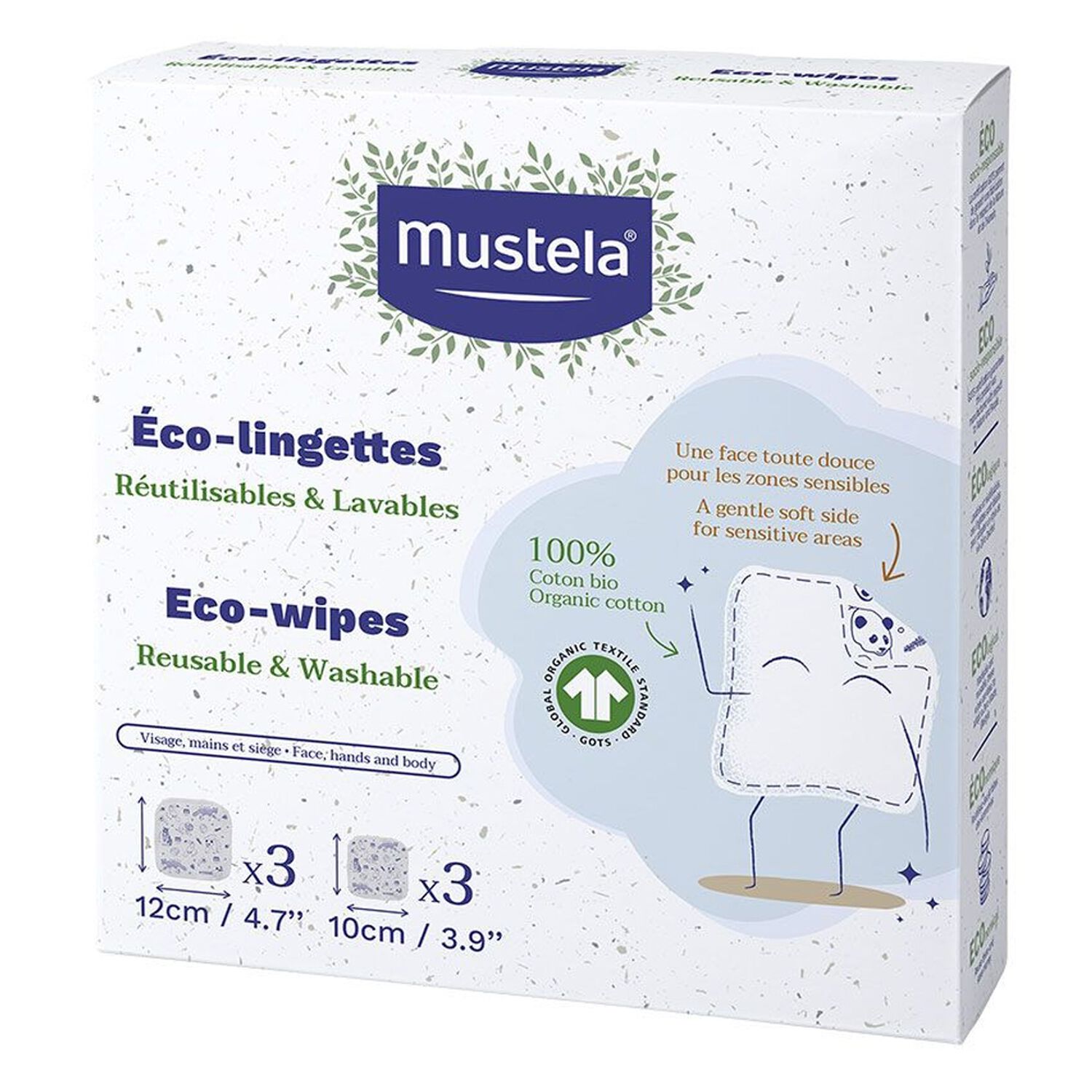 Mustela Bébé Eco-Lingette Réutilisable et Lavable 6 Unités