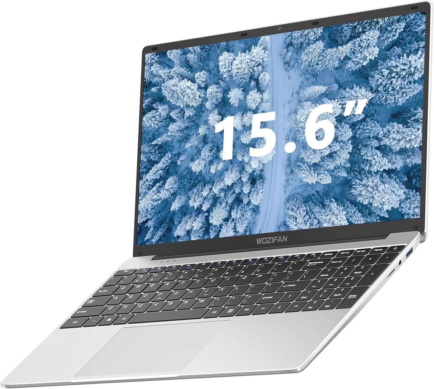 WOZIFAN Notebook (Intel Celeron J4105, 128 GB SSD, FHD Display 6 GB RAM lange Akkulaufzeit für ultimative Produktivität)