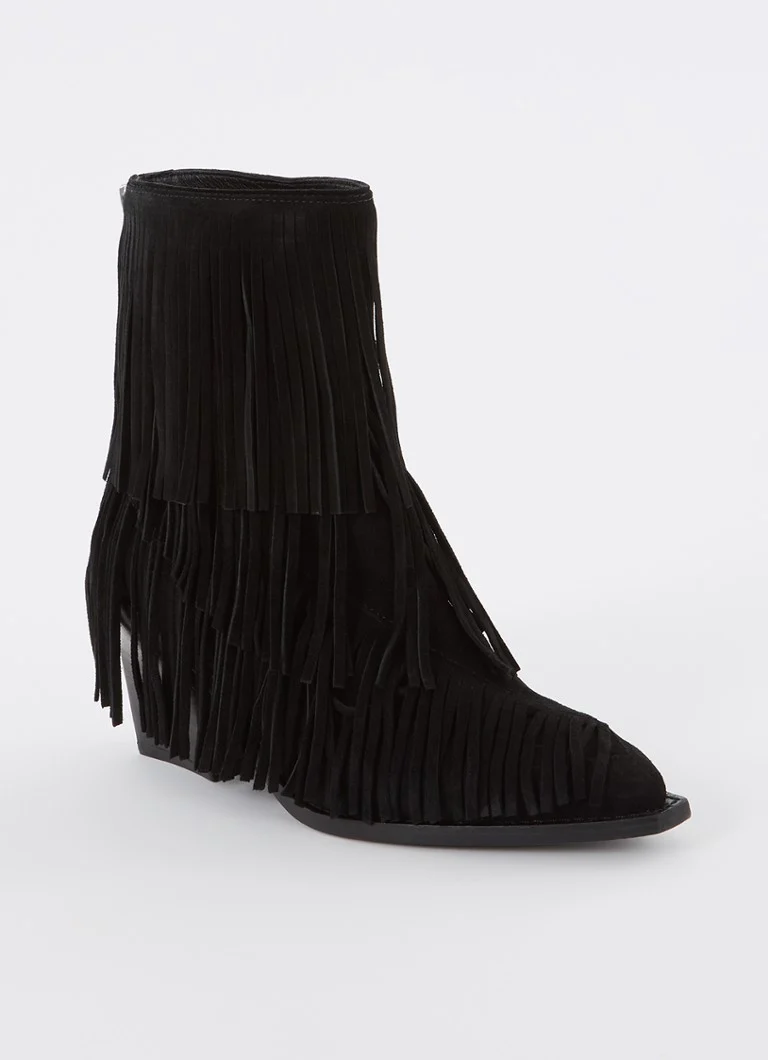Ghete de cowboy din piele intoarsa Zadig&Voltaire cu franjuri