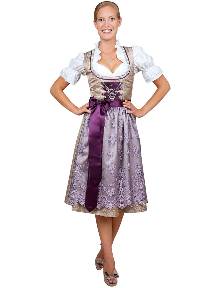 Edelnice Midi Dirndl 2-teilig in gold günstig kaufen