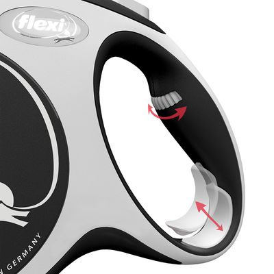 flexi New Comfort Gurt-Leine L schwarz, 8 m