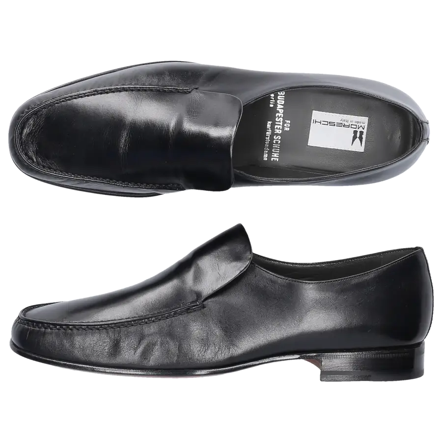 Moreschi - Slipper 021991 Känguruleder - schwarz