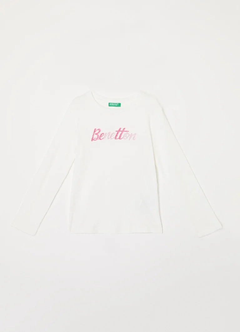 Benetton košulja dugih rukava s logotipom i šljokicama
