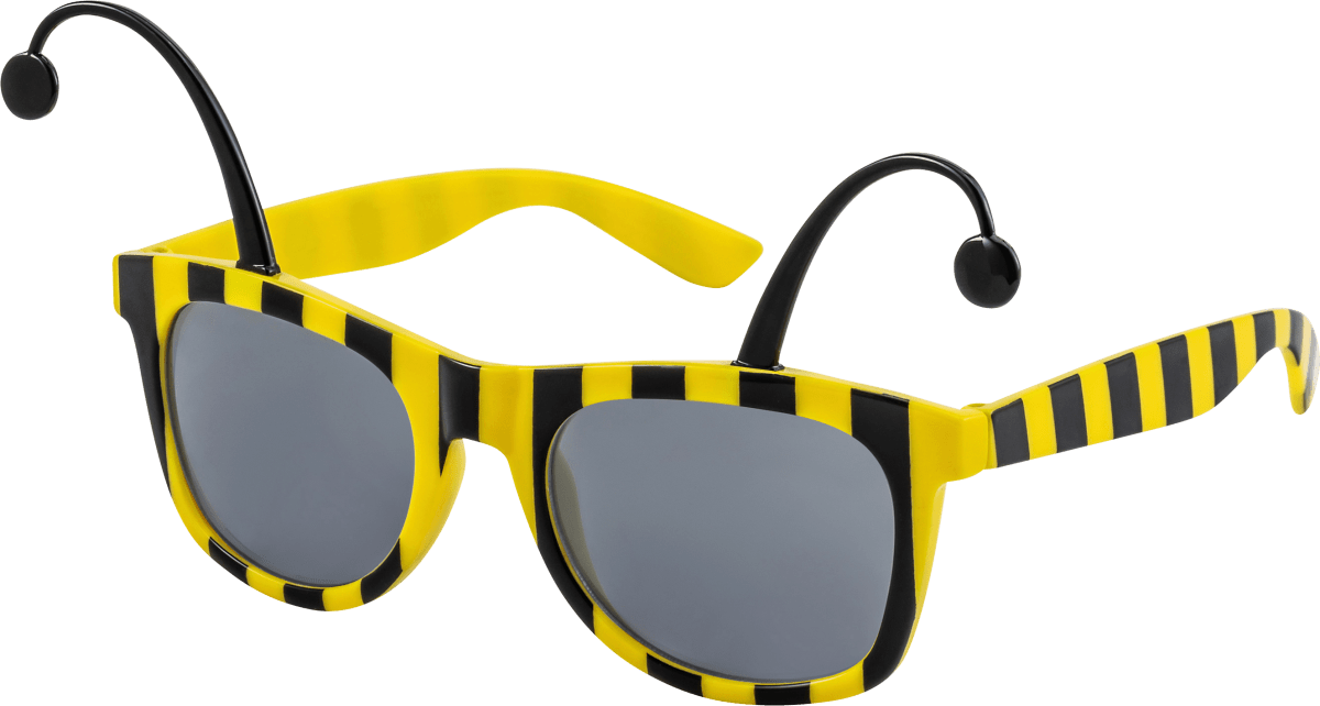 Party-Sonnenbrille in schwarz-gelb gestreift mit Fühlern, 1 St