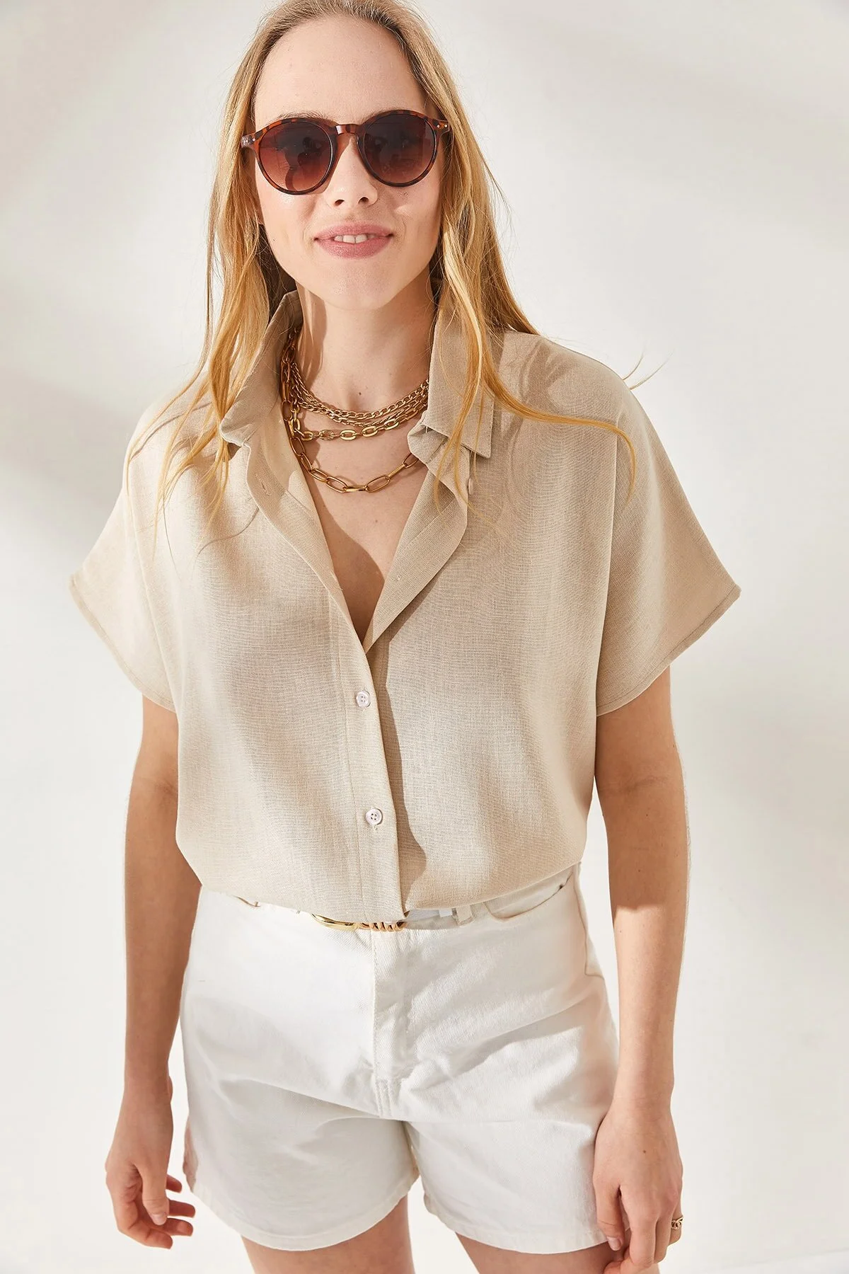 Olalook  Hemd - Beige - Oversized