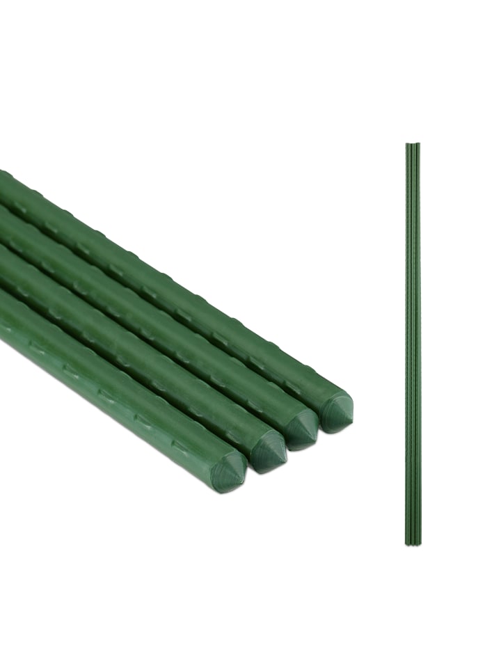 relaxdays 10 x Pflanzstäbe in Grün - (H)110 x Ø 1 cm günstig kaufen onesize