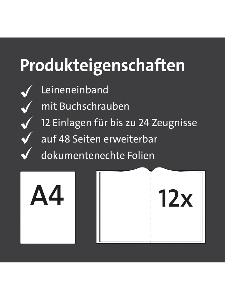 ROTH Zeugnismappe Spectrum mit Buchschrauben grey in Grau günstig kaufen onesize