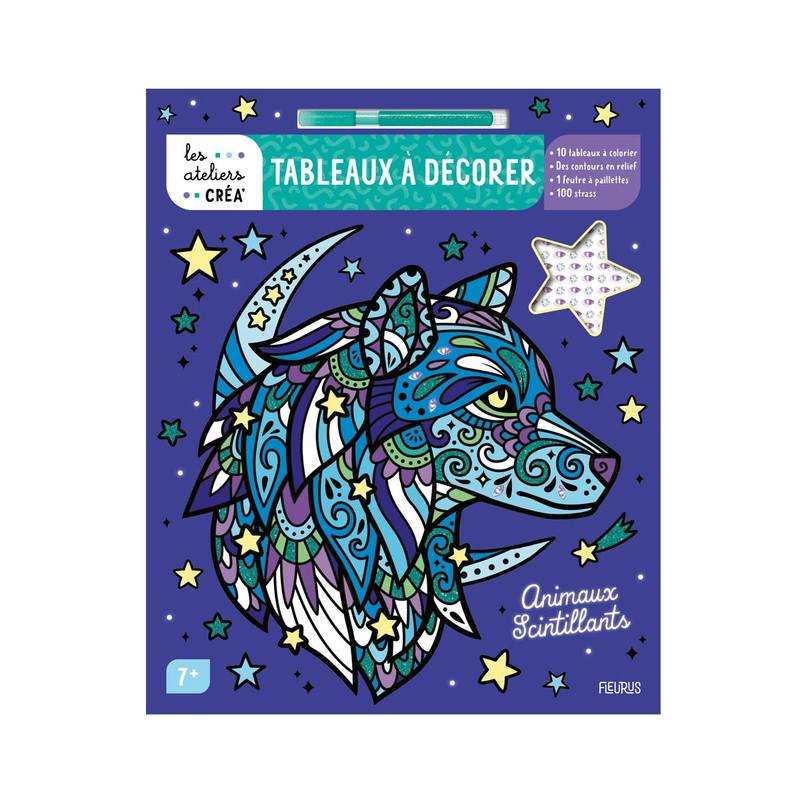 Coffret Tableaux à décorer, Animaux scintillants - Fleurus